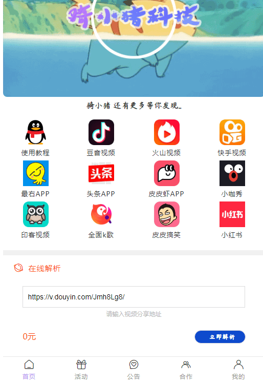 短视频去水印源码(网页版)