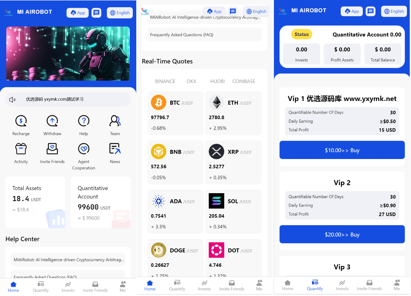 【万弘资源】海外USDT VIP投资理财系统源码