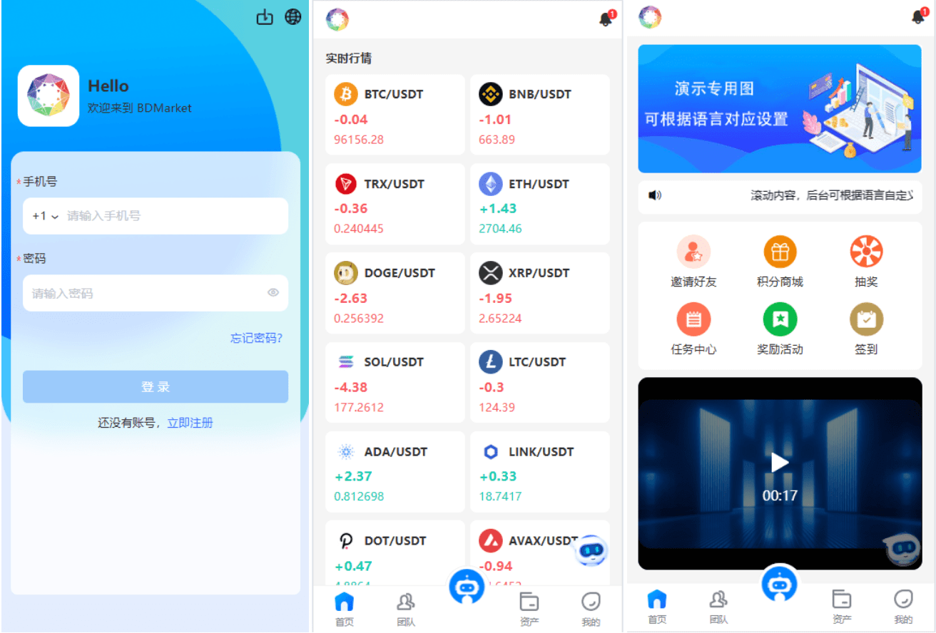 【优选代售】海外虚拟币量化交易系统/多语言量化/USDT自动充值